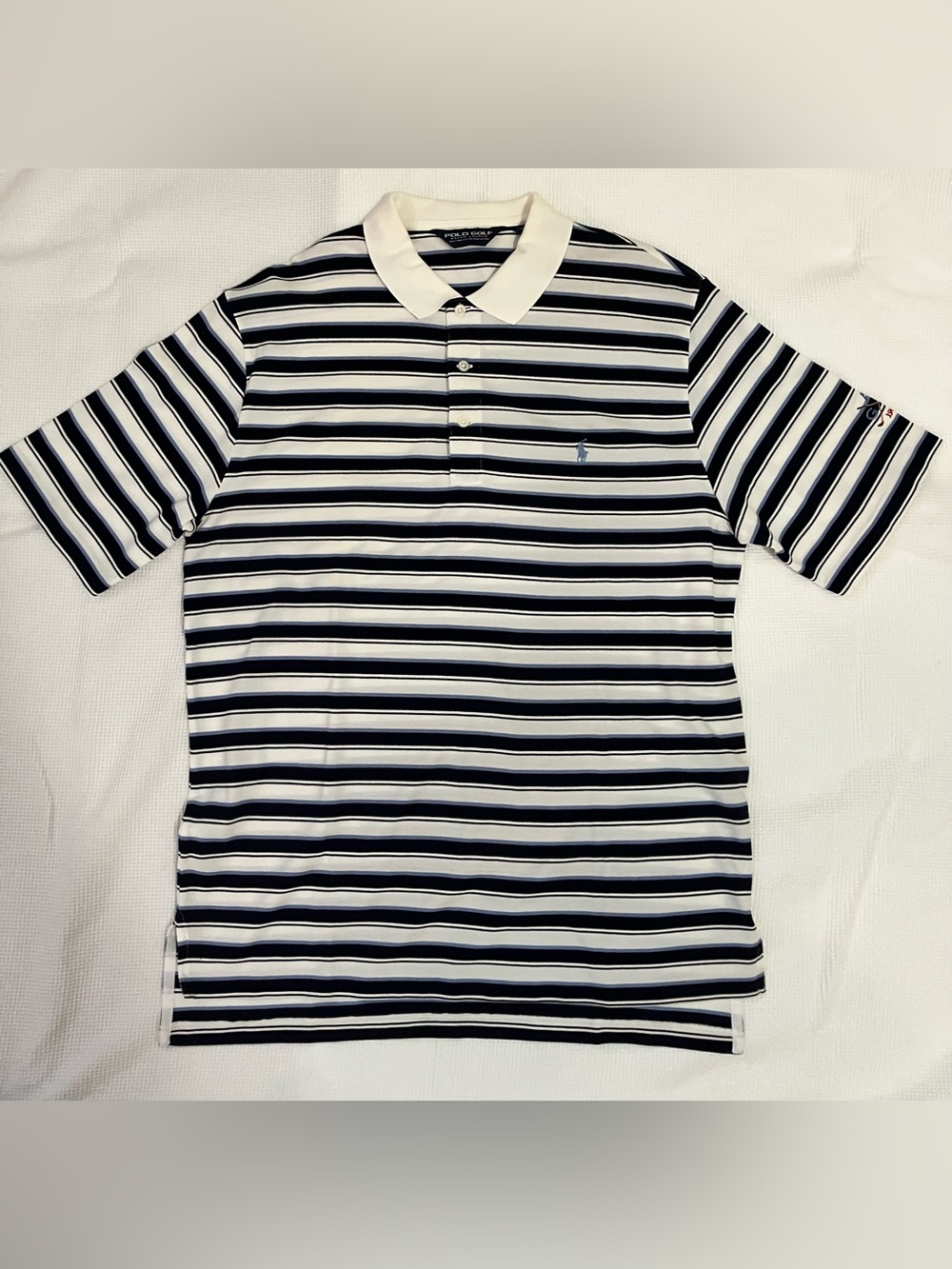 Vintage 90s Polo Golf Ralph Lauren Birdseye Stripe Polo Shirt-Mens M (EUC)